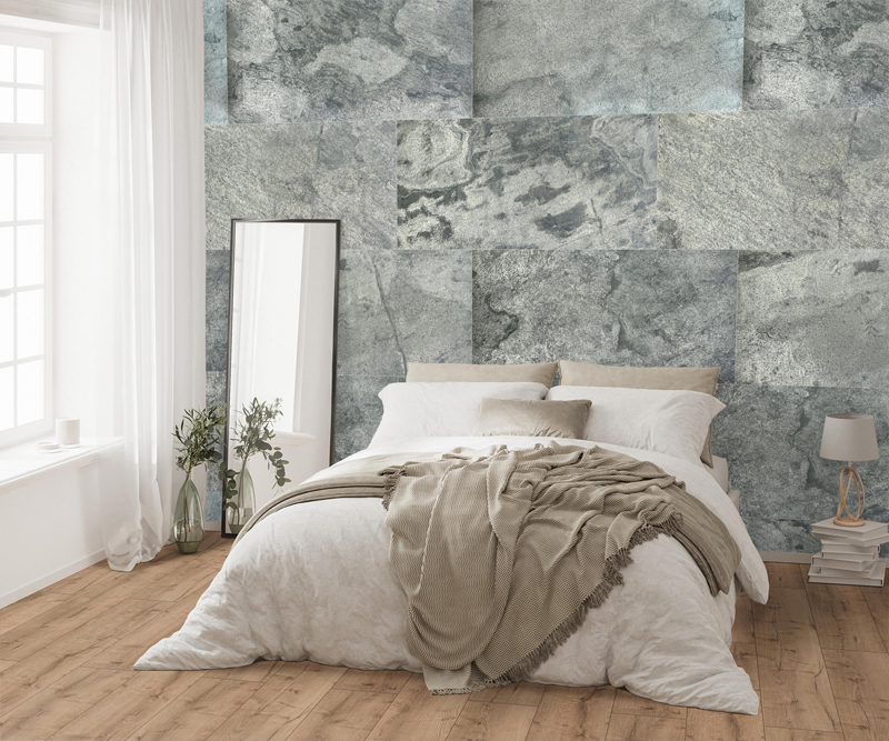 Wandpaneel Check real stone 20003 Glimmerschiefer Silber 122 x 61 cm