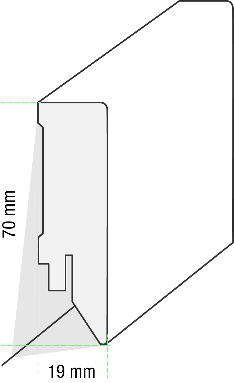 Equipped Sockelleiste 70mm 0039 Weiss (Weimarer Leiste)