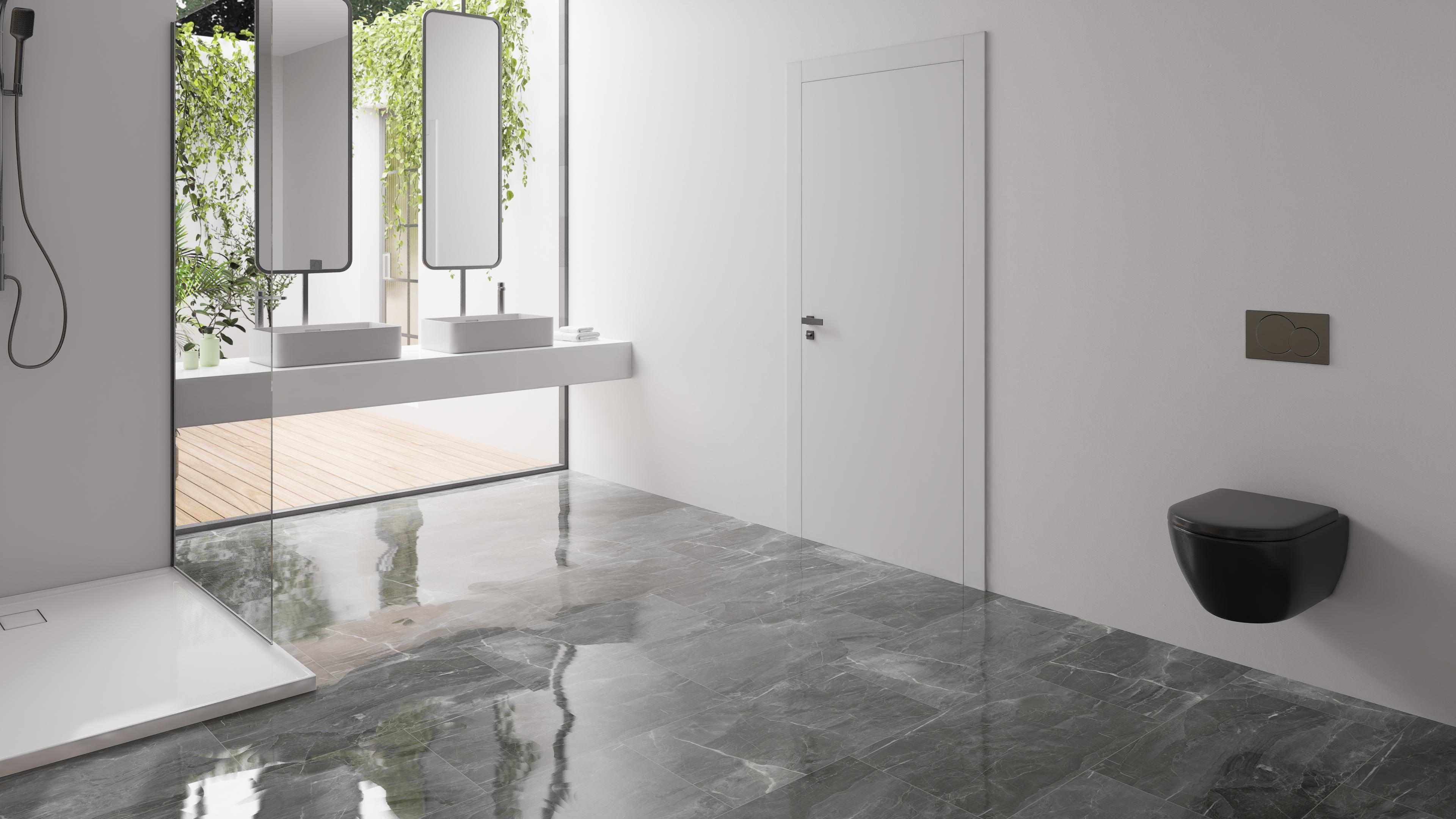 Click-Vinyl CHECK One 2159 Levin Marmor Hochglanz-Fliese XL inkl. Trittschall Standard